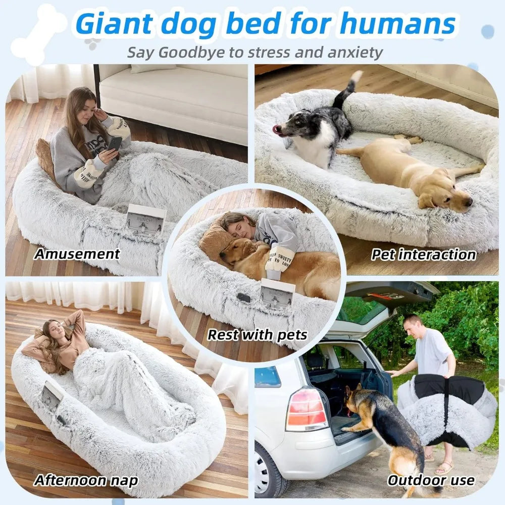 Washable Faux Fur Dog Bed