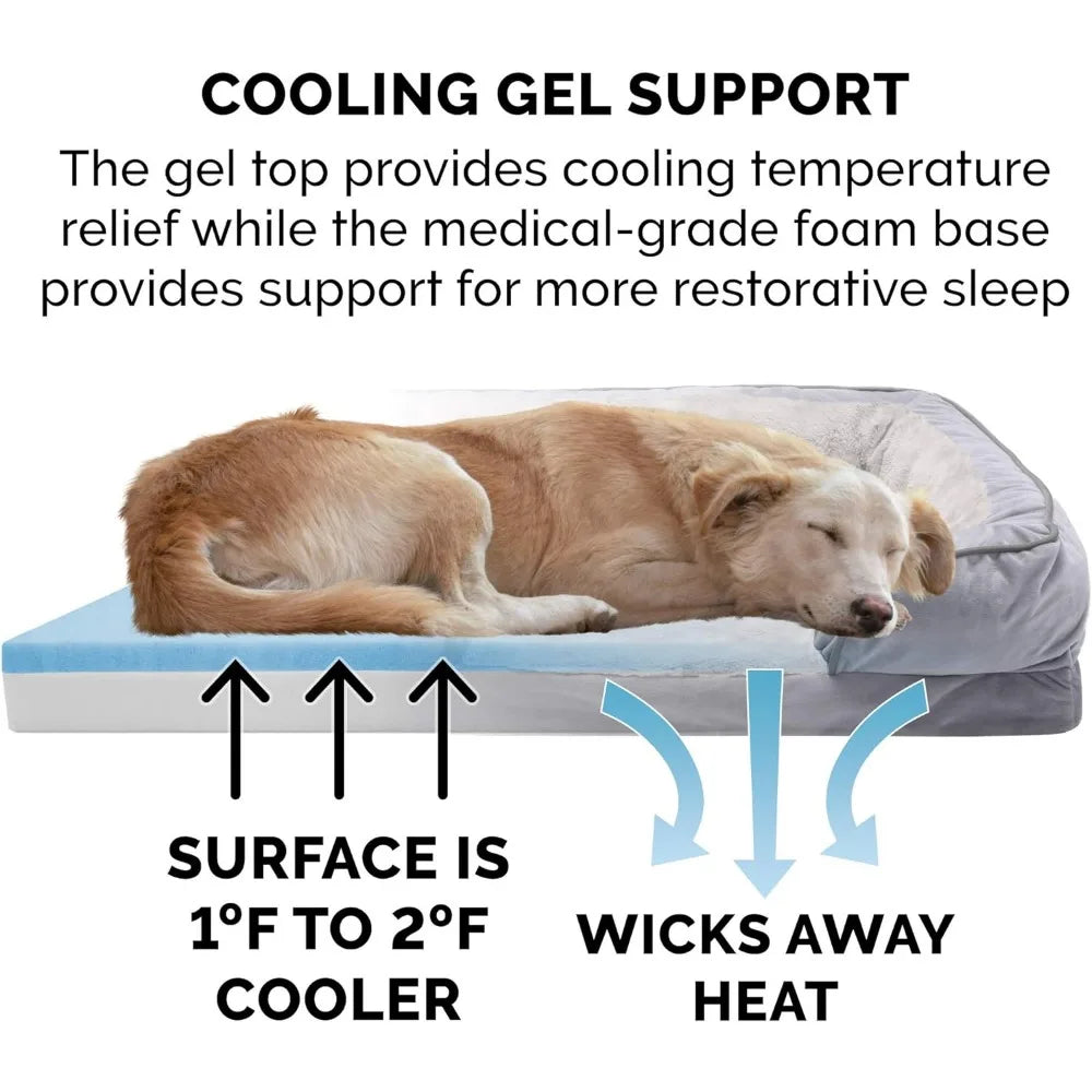 Furhaven Cooling Gel Dog Bed for Large Dogs