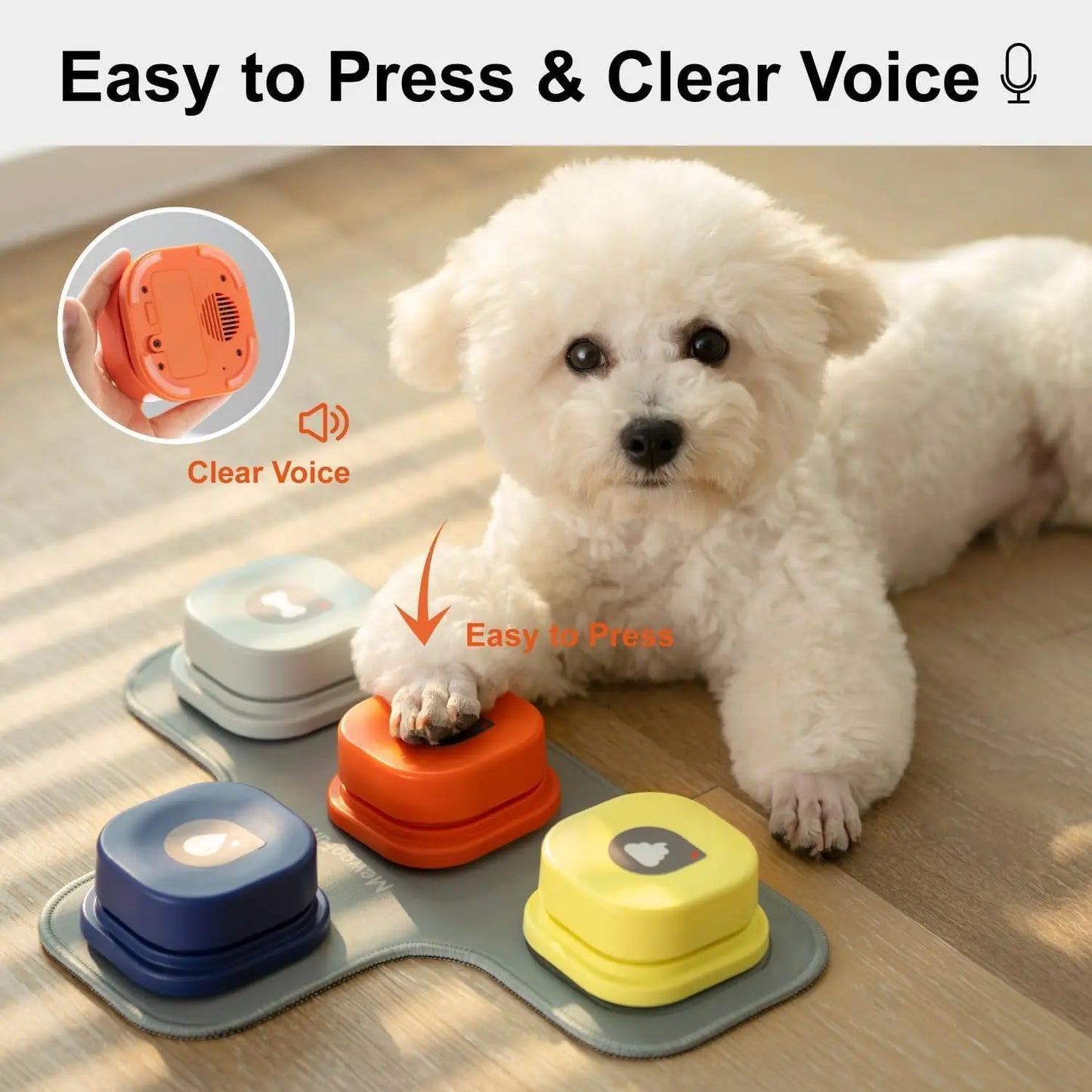 MEWOOFUN Dog Button Record Talking Pet Toy