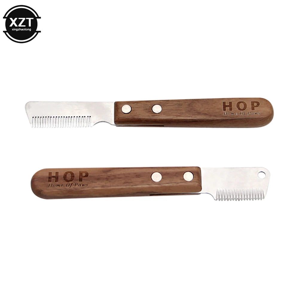 Wooden Handle Stripping Knife Pet Hair Remover