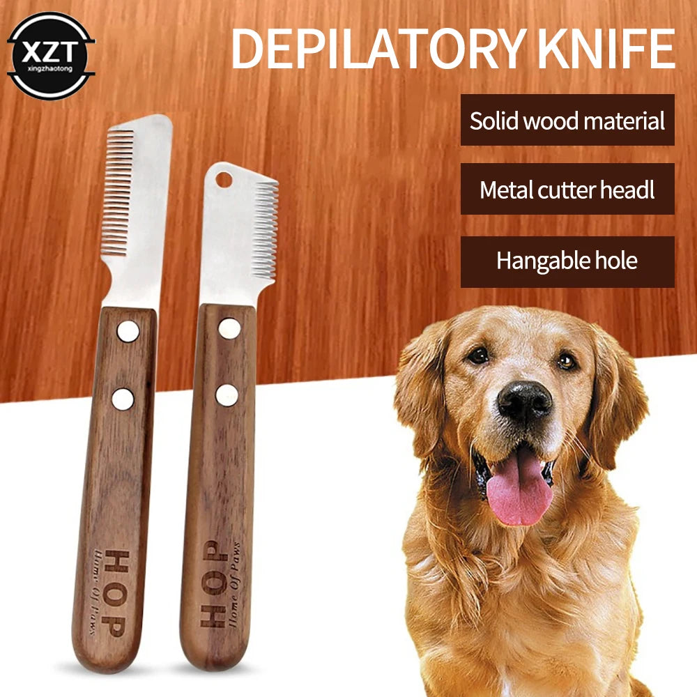 Wooden Handle Stripping Knife Pet Hair Remover