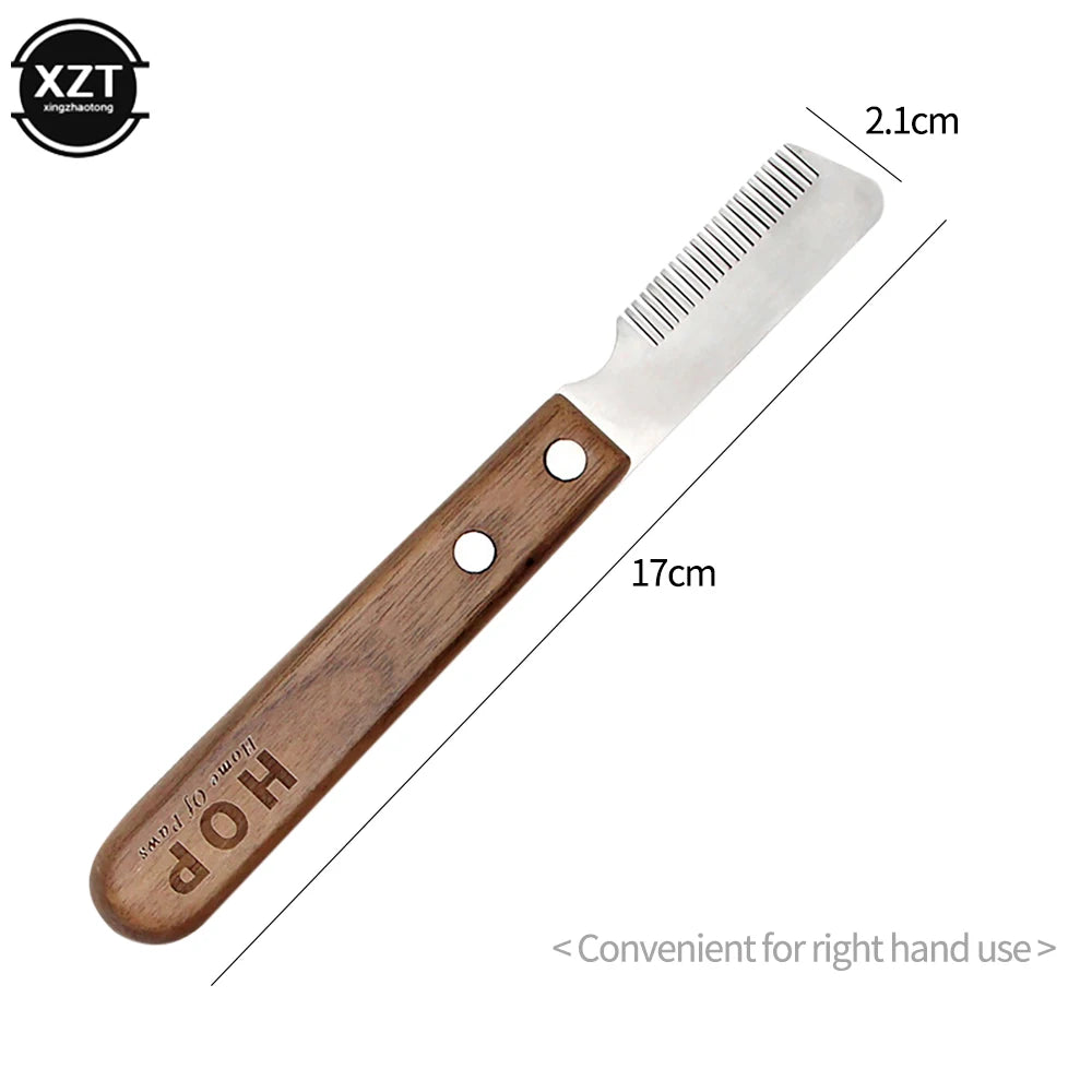 Wooden Handle Stripping Knife Pet Hair Remover