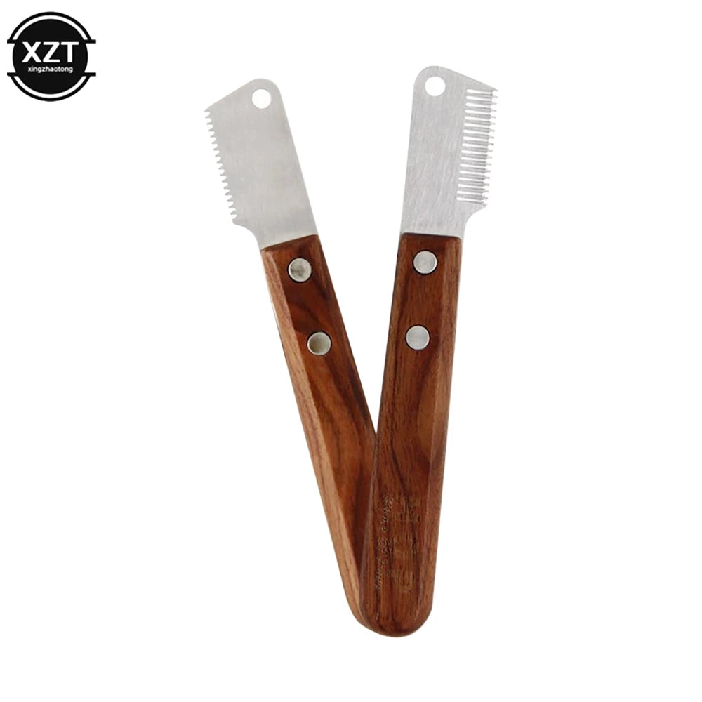 Wooden Handle Stripping Knife Pet Hair Remover